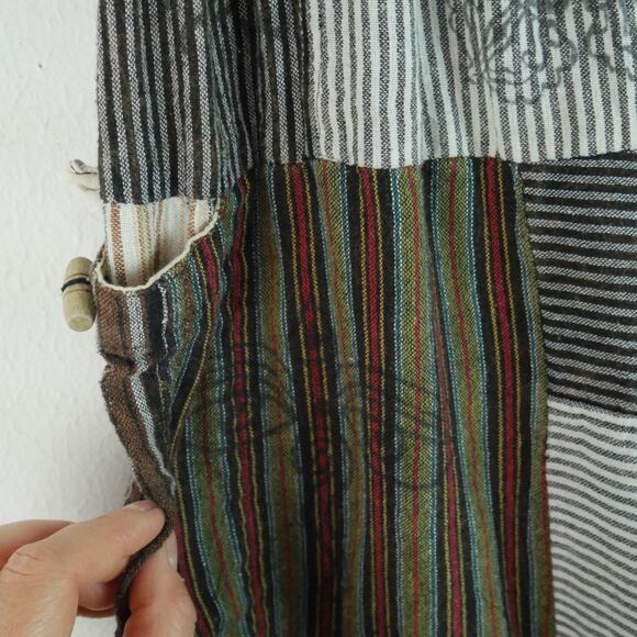 Patchwork Boho Pants Festival Harem Drop Crotch Fairy Grunge Rave Hippy Green - Picture 8 of 13